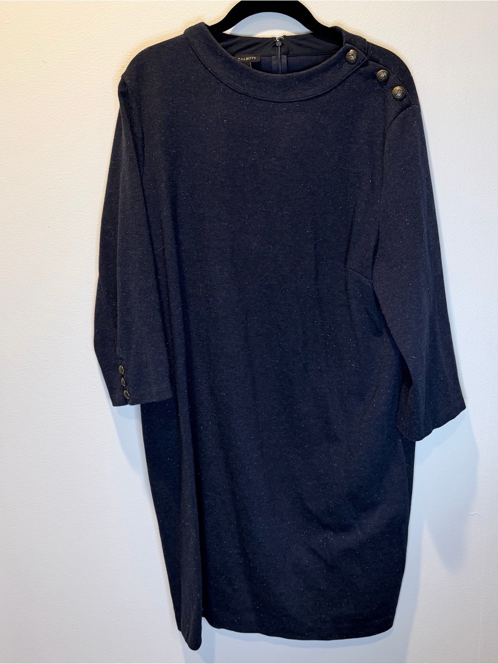 Talbots Navy Longline Button-Shoulder Dress XL